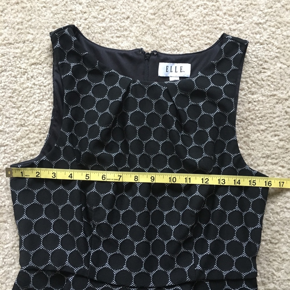 Elle Black Dot Fit & Flare Dress - Black - 10 - Picture 6 of 8